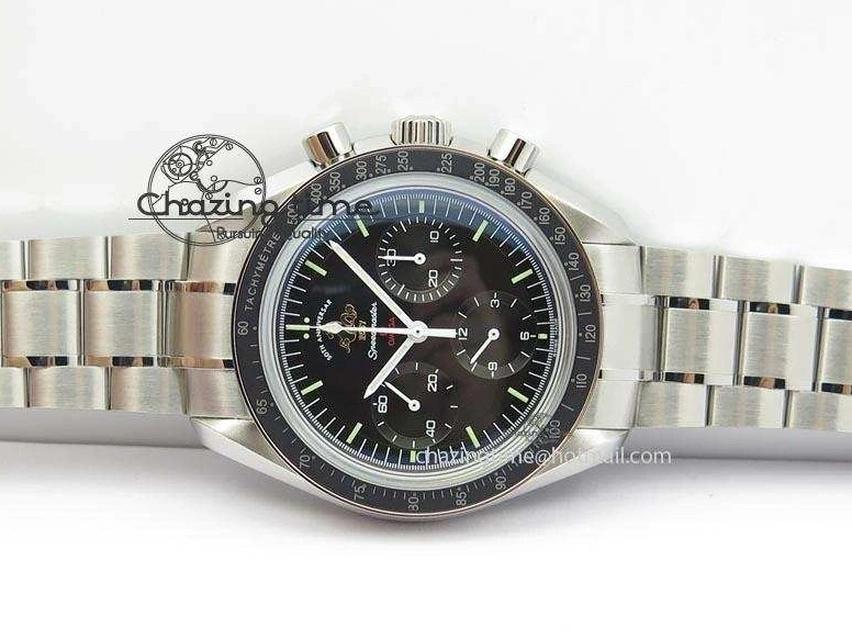 0419 Refined Speedmaster 50th Anniversary Black Dial On SS Bracelet 8232